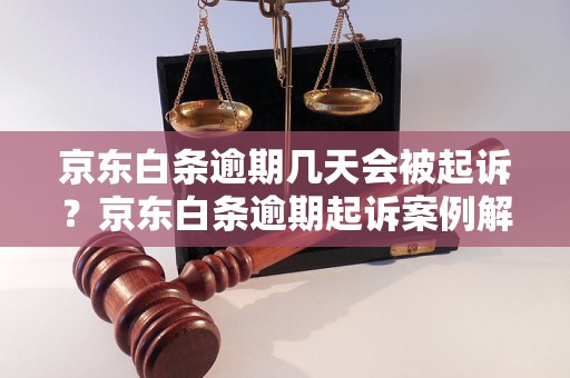 京东白条逾期几天会被起诉？京东白条逾期起诉案例解析