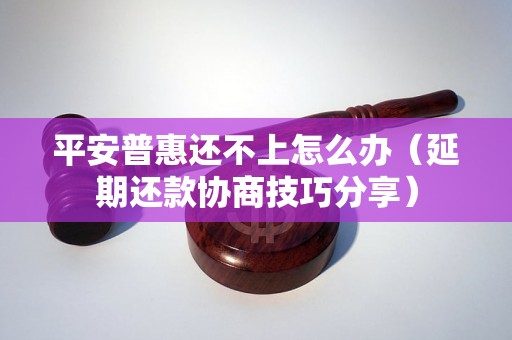 平安普惠还不上怎么办（延期还款协商技巧分享）