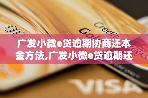 广发小微e贷逾期协商还本金方法,广发小微e贷逾期还本金的具体操作流程