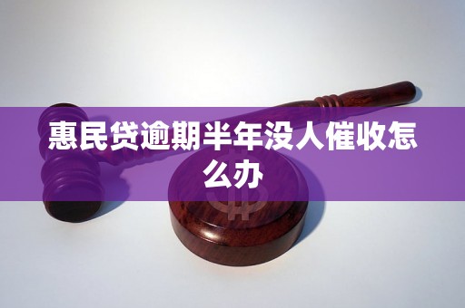 惠民贷逾期半年没人催收怎么办