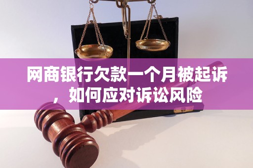 网商银行欠款一个月被起诉，如何应对诉讼风险