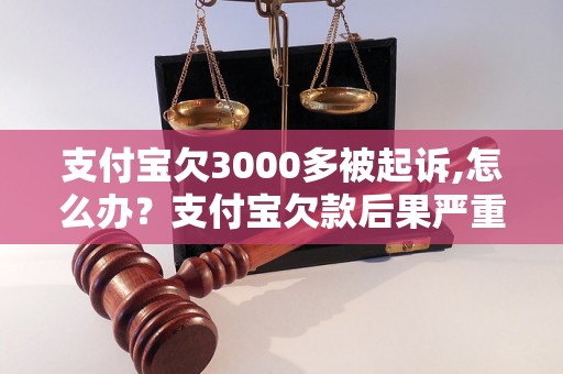 支付宝欠3000多被起诉,怎么办？支付宝欠款后果严重吗？