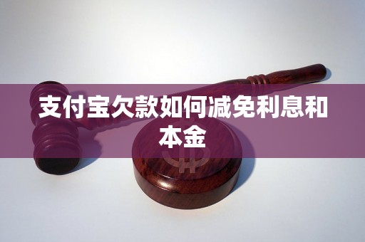 支付宝欠款如何减免利息和本金