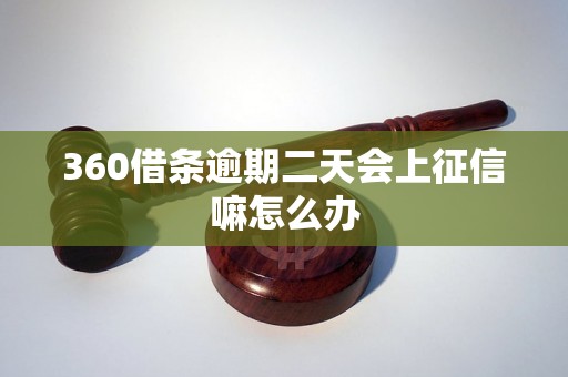 360借条逾期二天会上征信嘛怎么办