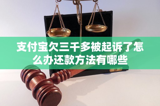 支付宝欠三千多被起诉了怎么办还款方法有哪些