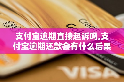 支付宝逾期直接起诉吗,支付宝逾期还款会有什么后果