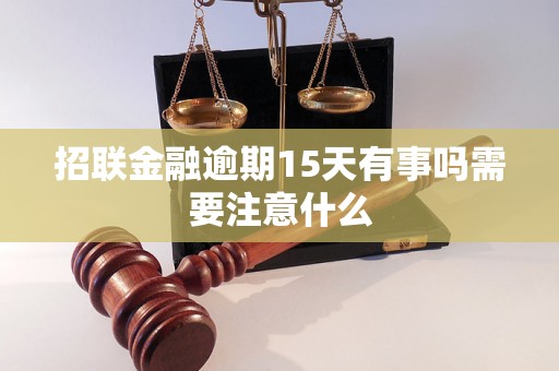 招联金融逾期15天有事吗需要注意什么