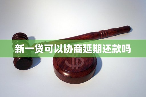 新一贷可以协商延期还款吗