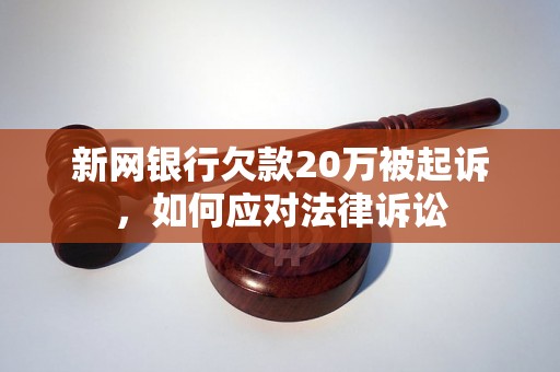 新网银行欠款20万被起诉，如何应对法律诉讼