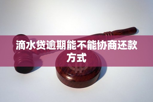 滴水贷逾期能不能协商还款方式