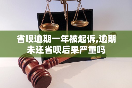 省呗逾期一年被起诉,逾期未还省呗后果严重吗