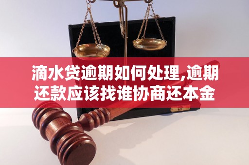 滴水贷逾期如何处理,逾期还款应该找谁协商还本金