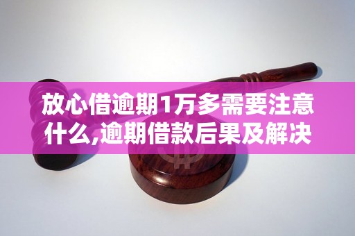 放心借逾期1万多需要注意什么,逾期借款后果及解决方法