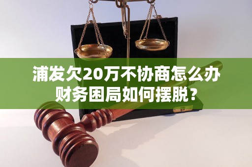 浦发欠20万不协商怎么办财务困局如何摆脱？