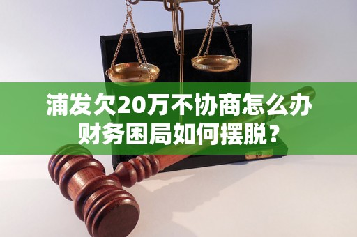 浦发欠20万不协商怎么办财务困局如何摆脱？