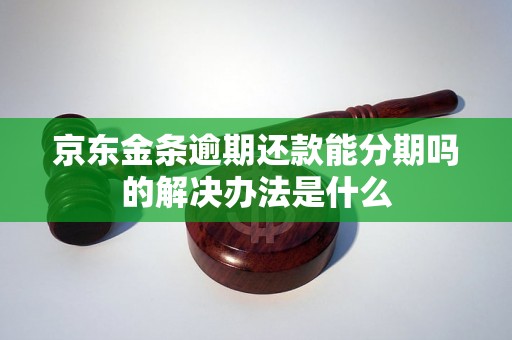 京东金条逾期还款能分期吗的解决办法是什么