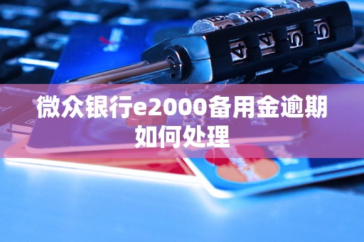 微众银行e2000备用金逾期如何处理