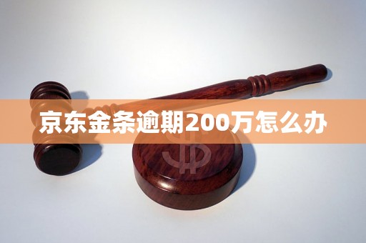 京东金条逾期200万怎么办