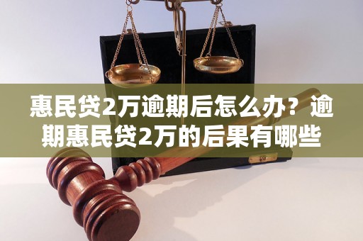 惠民贷2万逾期后怎么办？逾期惠民贷2万的后果有哪些？