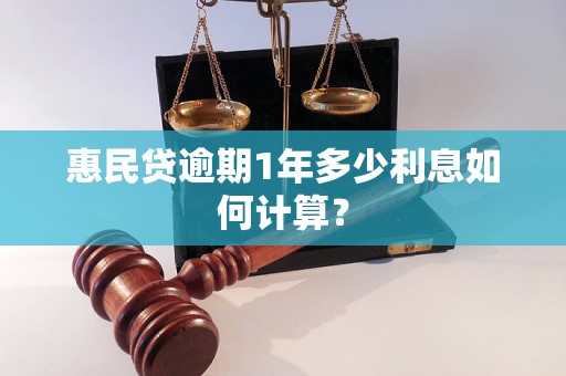 惠民贷逾期1年多少利息如何计算？