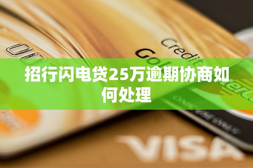 招行闪电贷25万逾期协商如何处理