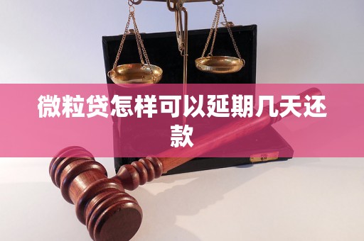 微粒贷怎样可以延期几天还款