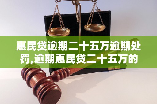 惠民贷逾期二十五万逾期处罚,逾期惠民贷二十五万的后果