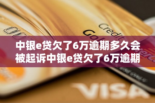 中银e贷欠了6万逾期多久会被起诉中银e贷欠了6万逾期多久会被起诉需要注意什么