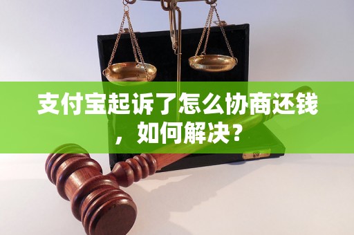 支付宝起诉了怎么协商还钱，如何解决？