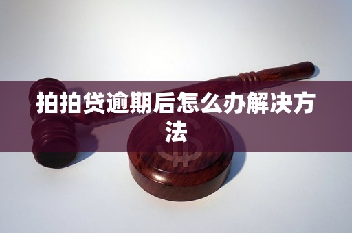 拍拍贷逾期后怎么办解决方法