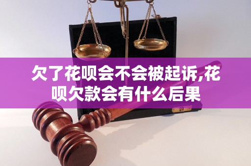 欠了花呗会不会被起诉,花呗欠款会有什么后果