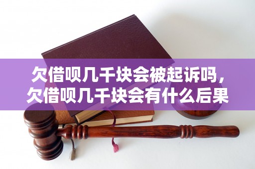 欠借呗几千块会被起诉吗，欠借呗几千块会有什么后果