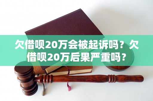 欠借呗20万会被起诉吗？欠借呗20万后果严重吗？