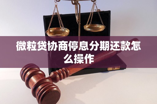 微粒贷协商停息分期还款怎么操作