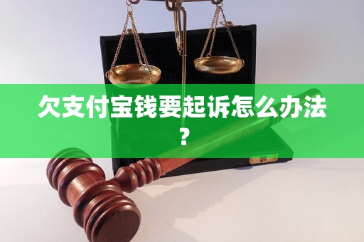 欠支付宝钱要起诉怎么办法？