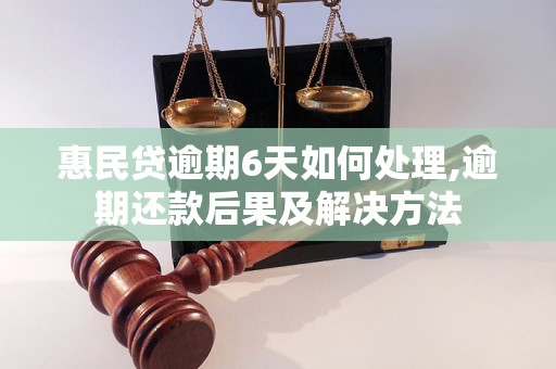 惠民贷逾期6天如何处理,逾期还款后果及解决方法