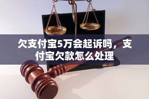 欠支付宝5万会起诉吗，支付宝欠款怎么处理