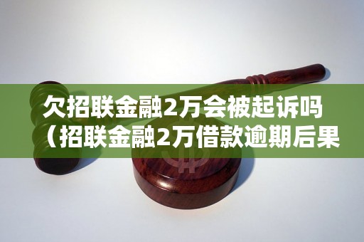 欠招联金融2万会被起诉吗（招联金融2万借款逾期后果解读）