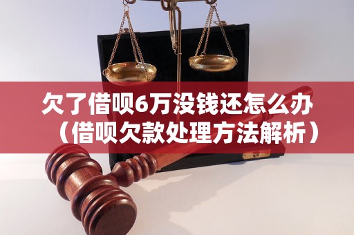 欠了借呗6万没钱还怎么办（借呗欠款处理方法解析）