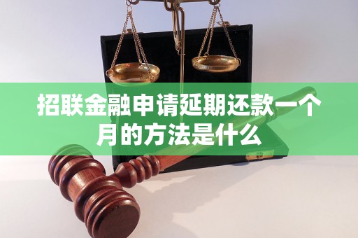 招联金融申请延期还款一个月的方法是什么