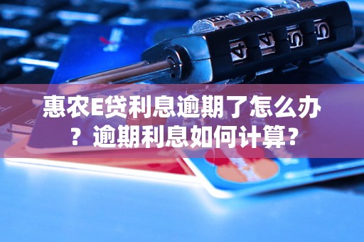 惠农E贷利息逾期了怎么办？逾期利息如何计算？