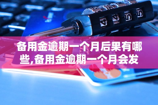 备用金逾期一个月后果有哪些,备用金逾期一个月会发生什么