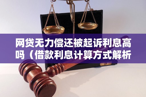 网贷无力偿还被起诉利息高吗（借款利息计算方式解析）