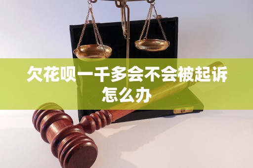 欠花呗一千多会不会被起诉怎么办