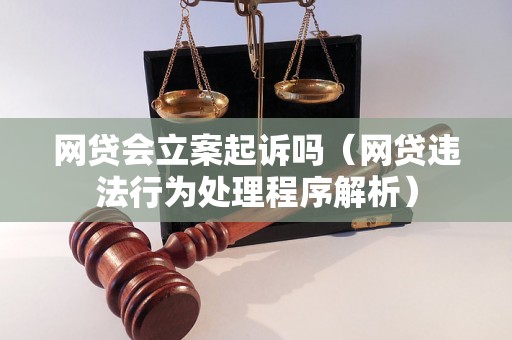 网贷会立案起诉吗（网贷违法行为处理程序解析）