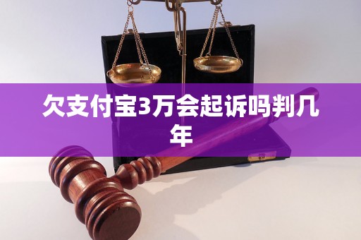 欠支付宝3万会起诉吗判几年