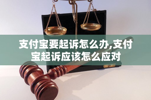 支付宝要起诉怎么办,支付宝起诉应该怎么应对