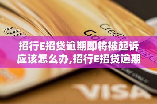 招行E招贷逾期即将被起诉应该怎么办,招行E招贷逾期后果及解决方法