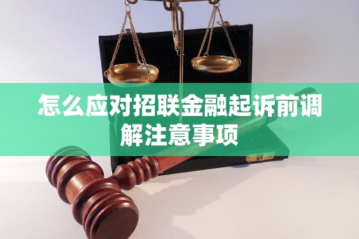 怎么应对招联金融起诉前调解注意事项