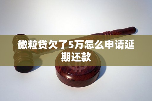 微粒贷欠了5万怎么申请延期还款